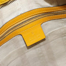 GUCCI Diamante Hand Bag Leather Yellow Silver 354332 Auth bs29447-18