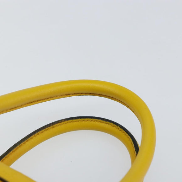 GUCCI Diamante Hand Bag Leather Yellow Silver 354332 Auth bs29447