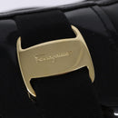 Salvatore Ferragamo Vala Shoulder Bag Leather Black Gold Auth bs29448-10