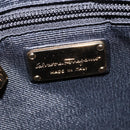 Salvatore Ferragamo Vala Shoulder Bag Leather Black Gold Auth bs29448-17