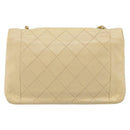 CHANEL Matelasse Chain Diana Shoulder Bag Lamb Skin Beige Gold CC Auth bs29451-3