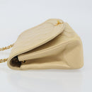 CHANEL Matelasse Chain Diana Shoulder Bag Lamb Skin Beige Gold CC Auth bs29451-5
