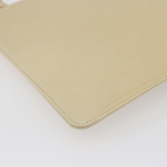 CHANEL camellia Pouch Lamb Skin Beige CC Auth bs29452