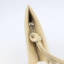 CHANEL camellia Pouch Lamb Skin Beige CC Auth bs29452-8