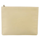 CHANEL camellia Pouch Lamb Skin Beige CC Auth bs29452-2