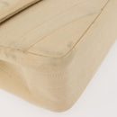 CHANEL V stitch Chain Shoulder Bag cotton Vintage Beige Gold CC Auth bs29453-10