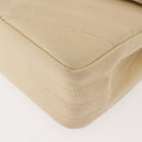 CHANEL V stitch Chain Shoulder Bag cotton Vintage Beige Gold CC Auth bs29453-11