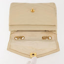 CHANEL V stitch Chain Shoulder Bag cotton Vintage Beige Gold CC Auth bs29453-15