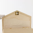 CHANEL V stitch Chain Shoulder Bag cotton Vintage Beige Gold CC Auth bs29453-16