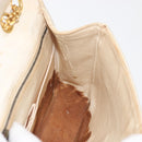 CHANEL V stitch Chain Shoulder Bag cotton Vintage Beige Gold CC Auth bs29453-20
