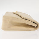 CHANEL V stitch Chain Shoulder Bag cotton Vintage Beige Gold CC Auth bs29453-4