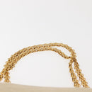 CHANEL V stitch Chain Shoulder Bag cotton Vintage Beige Gold CC Auth bs29453-8