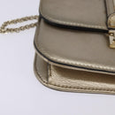 VALENTINO Chain Shoulder Bag Leather Gold Auth bs29454-14