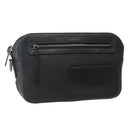 Christian Louboutin Clutch Bag Leather Black Silver Auth bs29456-1