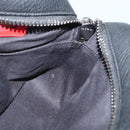 Christian Louboutin Clutch Bag Leather Black Silver Auth bs29456-16