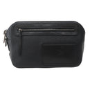 Christian Louboutin Clutch Bag Leather Black Silver Auth bs29456-2