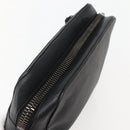 Christian Louboutin Clutch Bag Leather Black Silver Auth bs29456-6