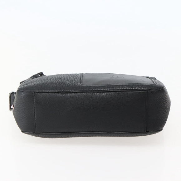 Christian Louboutin Clutch Bag Leather Black Silver Auth bs29456