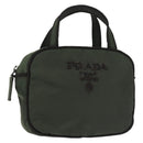 PRADA Hand Bag Nylon Khaki Auth bs29457-1