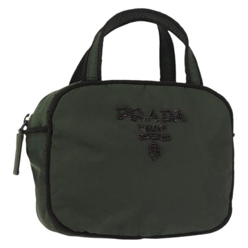 PRADA Hand Bag Nylon Khaki Auth bs29457