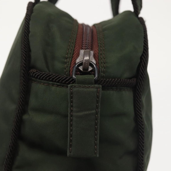 PRADA Hand Bag Nylon Khaki Auth bs29457