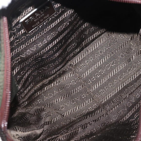 PRADA Hand Bag Nylon Khaki Auth bs29457