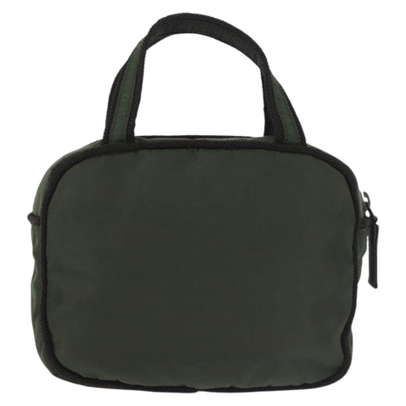 PRADA Hand Bag Nylon Khaki Auth bs29457