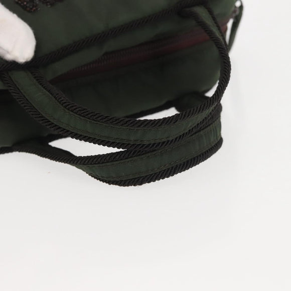 PRADA Hand Bag Nylon Khaki Auth bs29457