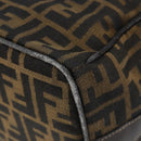 FENDI Zucca Canvas Vanity Hand Bag Black Brown Auth bs29458-11