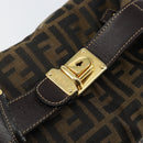 FENDI Zucca Canvas Vanity Hand Bag Black Brown Auth bs29458-13