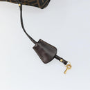 FENDI Zucca Canvas Vanity Hand Bag Black Brown Auth bs29458-14