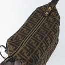 FENDI Zucca Canvas Vanity Hand Bag Black Brown Auth bs29458-16