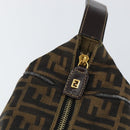 FENDI Zucca Canvas Vanity Hand Bag Black Brown Auth bs29458-17
