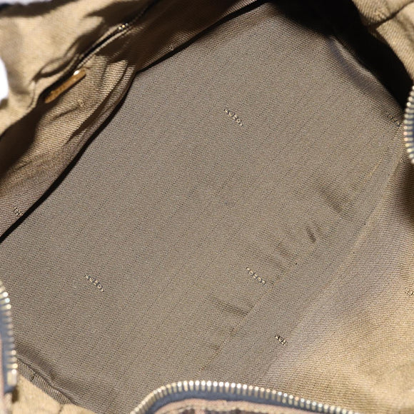 FENDI Zucca Canvas Vanity Hand Bag Black Brown Auth bs29458