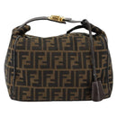FENDI Zucca Canvas Vanity Hand Bag Black Brown Auth bs29458-2