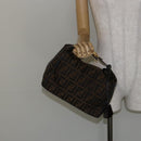 FENDI Zucca Canvas Vanity Hand Bag Black Brown Auth bs29458-24