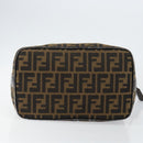 FENDI Zucca Canvas Vanity Hand Bag Black Brown Auth bs29458-8