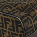 FENDI Zucca Canvas Vanity Hand Bag Black Brown Auth bs29458-9
