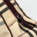BURBERRY Nova Check Hand Bag Canvas Beige Silver Auth bs29464-14