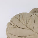 Miu Miu Matelasse Hand Bag Leather Beige Gold Auth bs29465-14