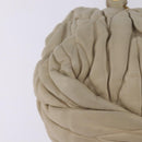 Miu Miu Matelasse Hand Bag Leather Beige Gold Auth bs29465-16