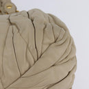 Miu Miu Matelasse Hand Bag Leather Beige Gold Auth bs29465-9