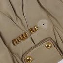Miu Miu Matelasse Hand Bag Leather Beige Gold Auth bs29465-10