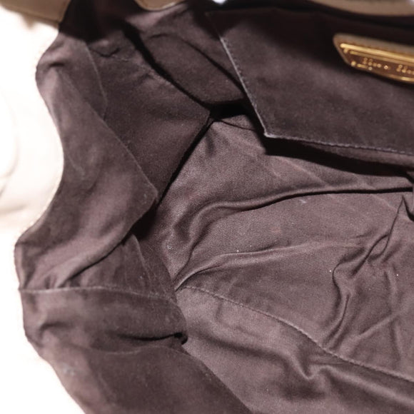 Miu Miu Matelasse Hand Bag Leather Beige Gold Auth bs29465