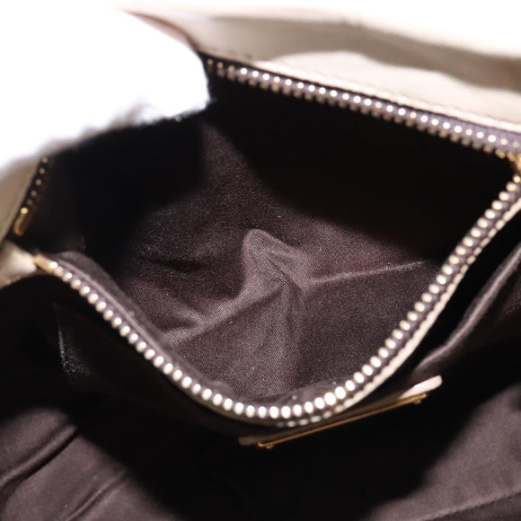 Miu Miu Matelasse Hand Bag Leather Beige Gold Auth bs29465