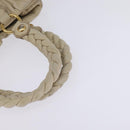 Miu Miu Matelasse Hand Bag Leather Beige Gold Auth bs29465-7