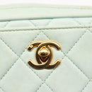 CHANEL Matelasse Chain Shoulder Bag Lamb Skin Light Blue Gold CC Auth bs29467-19