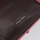 Miu Miu Hand Bag Leather 2way Pink Brown Silver Auth bs29468-14