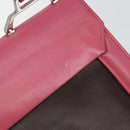 Miu Miu Hand Bag Leather 2way Pink Brown Silver Auth bs29468-15