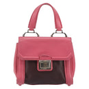 Miu Miu Hand Bag Leather 2way Pink Brown Silver Auth bs29468-2